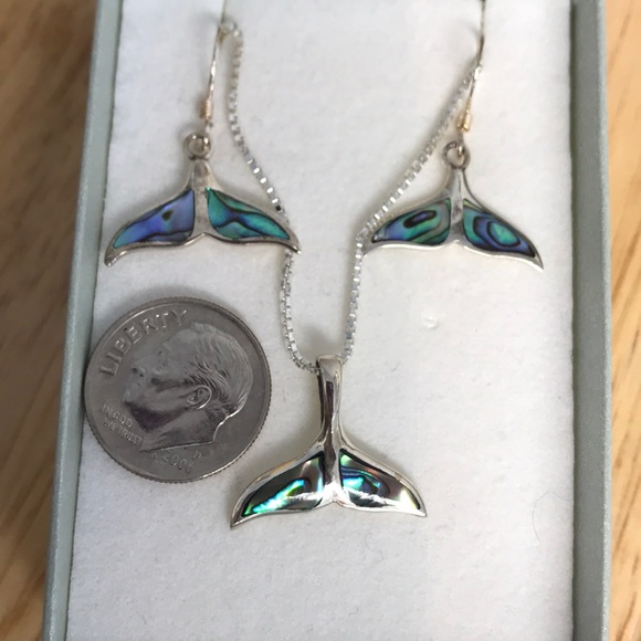 STERLING SILVER WHALE TAIL ABALONE SET 168 NWT - Picture 4 of 6